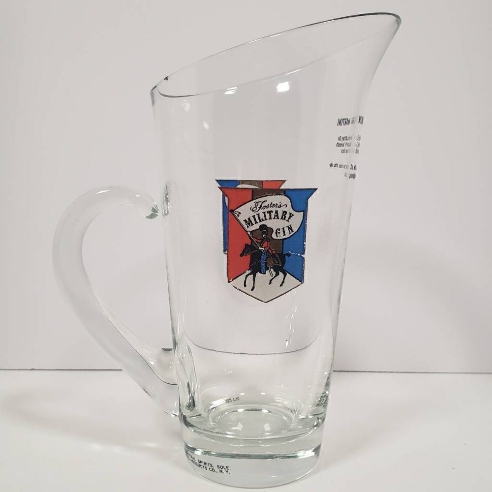 Vintage Foster's Military Gin Martini Drink Pitcher Rare Barware